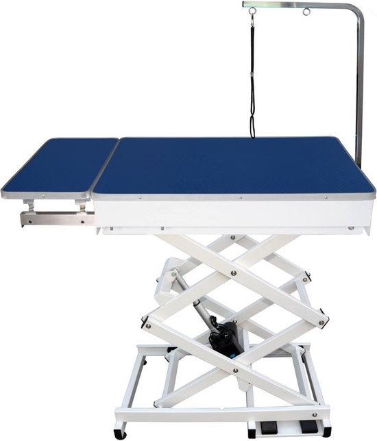 Topmast Trimtafel CENTURION - Elektrisch - Trimtafel Verstelbaar - 120 x 60 cm - Tot 75 Kilo - Blauw Tafelblad - Trimtafel Inklapbaar - Trimtafels voor Honden