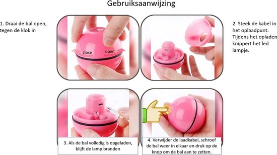 balle chat interactive auto-roulante-jouet pour chat plume-cloche-usb rechargeable-chaton-ROSE