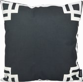 Sierkussen Black & White Greek Key - Outdoor/Buiten Collectie | 45 x 45 cm | Katoen/Polyester