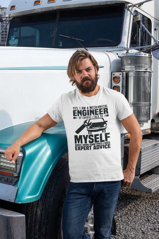 Rick & Rich - T-Shirt Expert Advice - T-Shirt Electrician - T-Shirt Engineer - Wit Shirt - T-shirt met opdruk - Shirt met ronde hals - T-shirt met quote - T-shirt Man - T-shirt met ronde hals - T-shirt maat XL