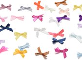 kleine Strikjes gekleurd 100 stuks Mix strikken strik kleurtjes DIY decoratie voor speldjes maken knutselen mini bow