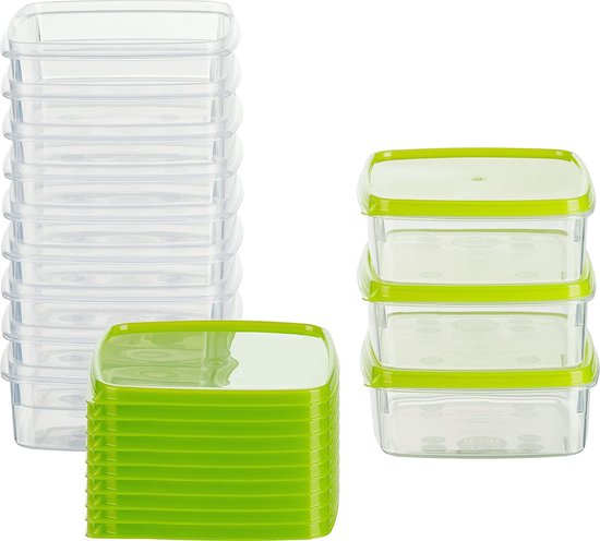 MiraHome vershouddoos diepvriescontainer 1l rechthoekig 10 stuks groen