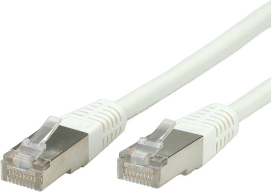 Cordon VALUE Cat.6 S/FTP (PiMF) confectionné blanc 3,0m