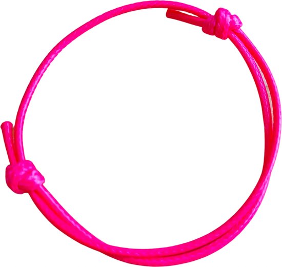 Armband-Neon-Roze-Schuifkoord-Kinderen-15-19 cm-Charme Bijoux