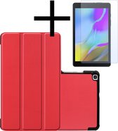 Hoesje Geschikt voor Samsung Galaxy Tab A 8.0 (2019) Hoesje Case Hard Cover Hoes Book Case Met Screenprotector - Rood