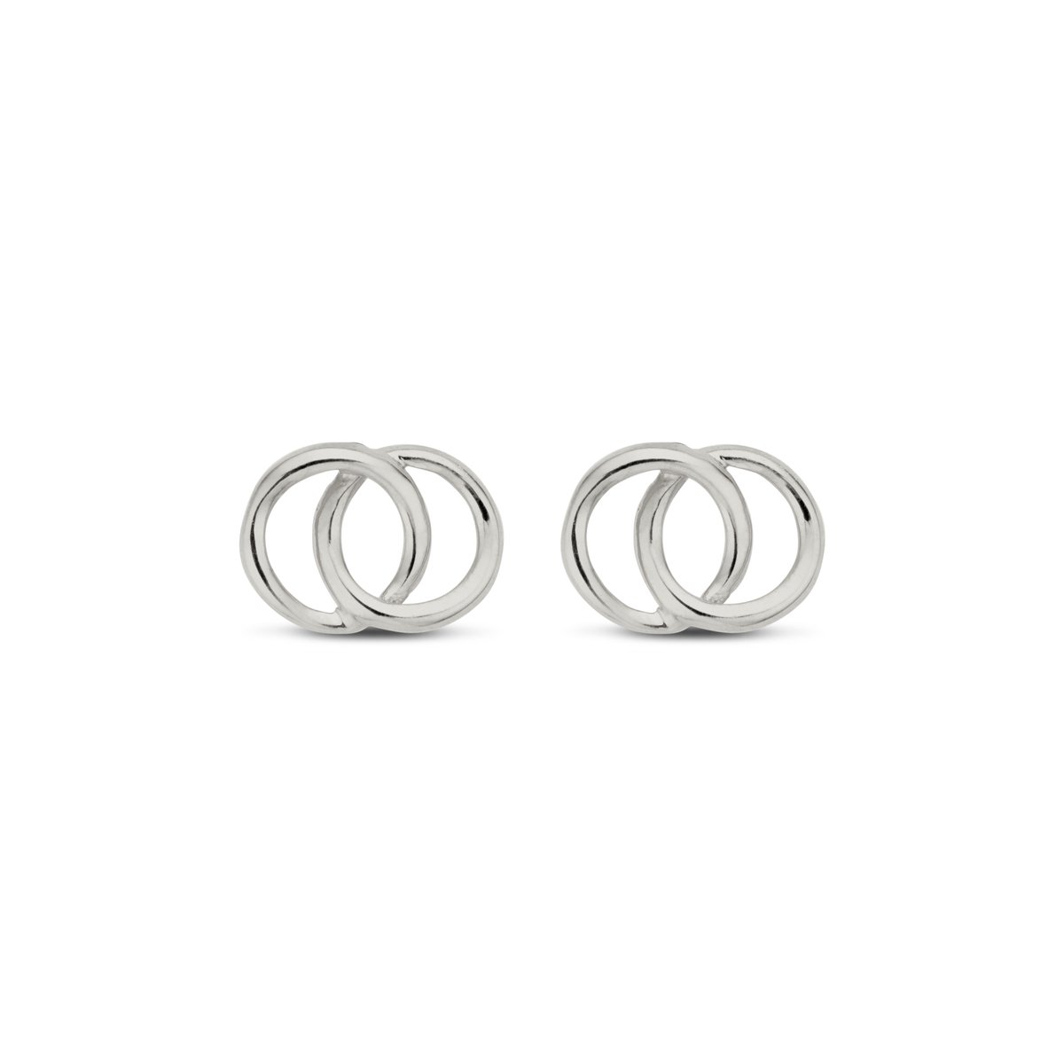 New Bling 9NBG-0435 Witgouden Oorknopjes Cirkels - 7,2x5,3mm - 14 Karaat - Witgoud