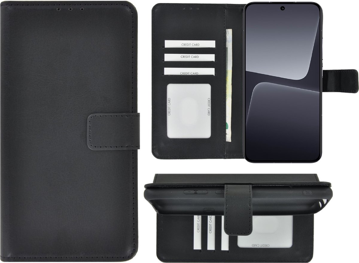 Pearlycase hoesje Geschikt voor Xiaomi 13 - Kunstleer Book Case - Zwart