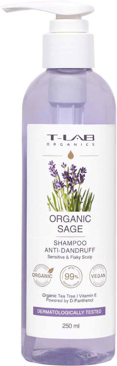 T-LAB Organic Sage Anti-Dandruff Shampoo 250ml