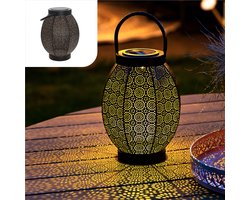 Gadgy Solar Lantaarn Bloem - Solar Tuinverlichting op Zonneenergie - Led Buitenverlichting met dag/nacht Sensor - Tafellamp - Hanglamp - Tuinlantaarn - Metaal