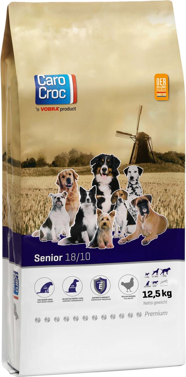 Carocroc Premium Senior hondenvoer 18/10 12,5 kg