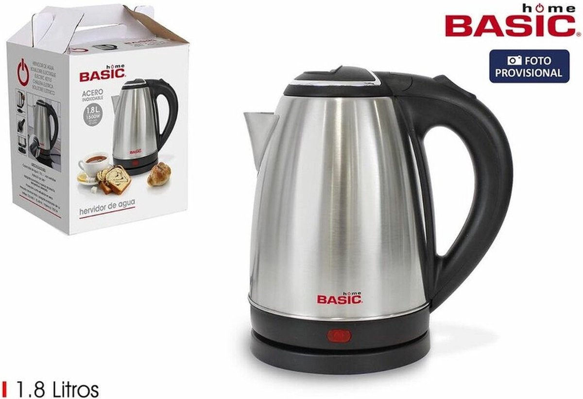 Basics Bouilloire électrique portable en acier inoxydable - 1 litre  - Argent : : Maison