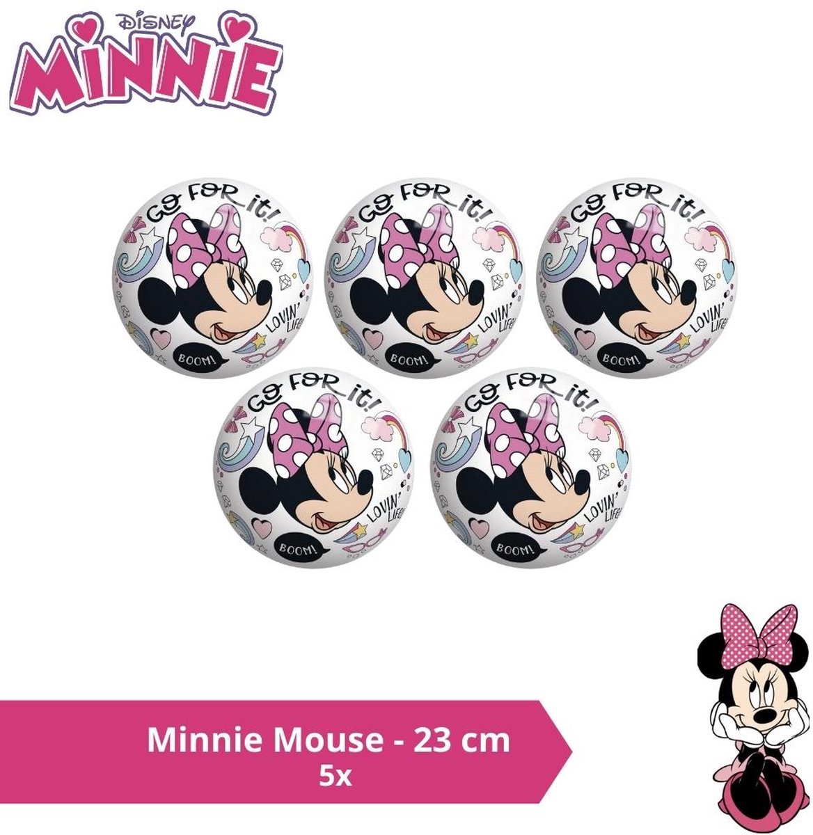 Ballon - Value pack - Minnie Mouse - 23 cm - 5 pcs | bol