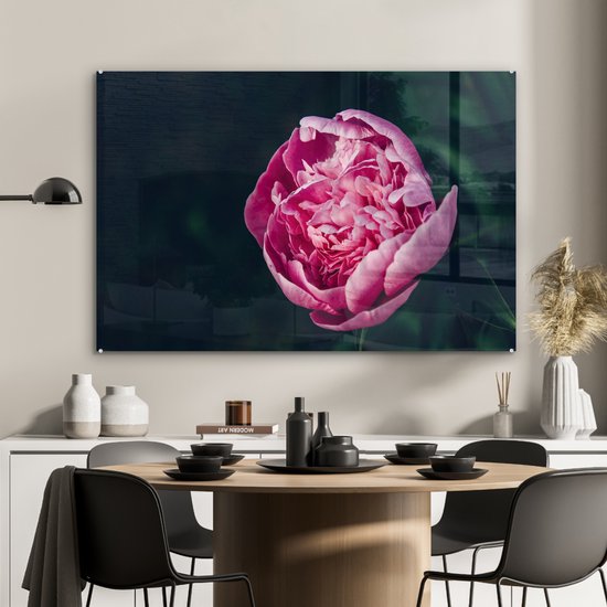 MuchoWow® Peinture sur verre 90x60 cm - Peinture sur verre acrylique - Fleurs - Rose - Roses - Photo sur verre - Peintures