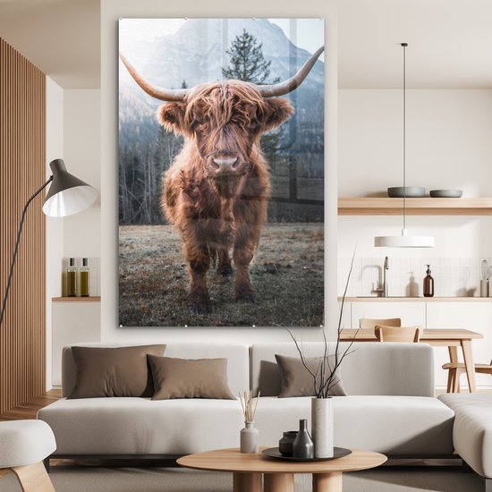 Cadre Photo - MuchoWow - Paysage - 60x40 cm - Highlander écossais Montagne  Eau Nature Vache - Multicolore