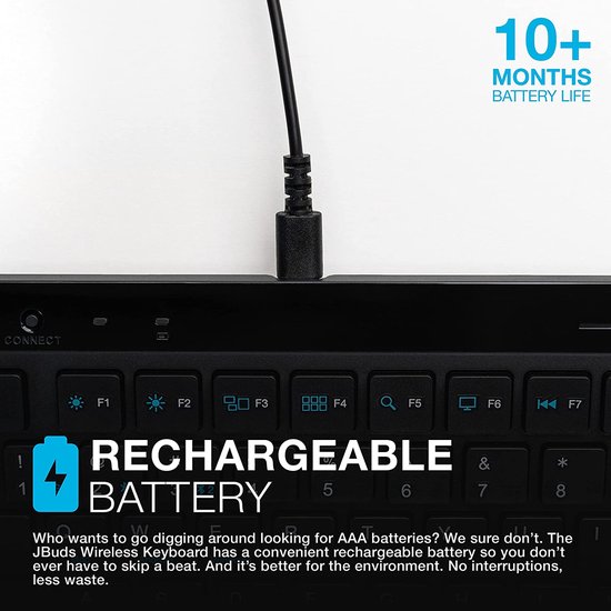 Usb Adapter Jlab JLab JBuds Toetsenbord - Draadloos - Bluetooth of USB Dongle - Qwerty | bol