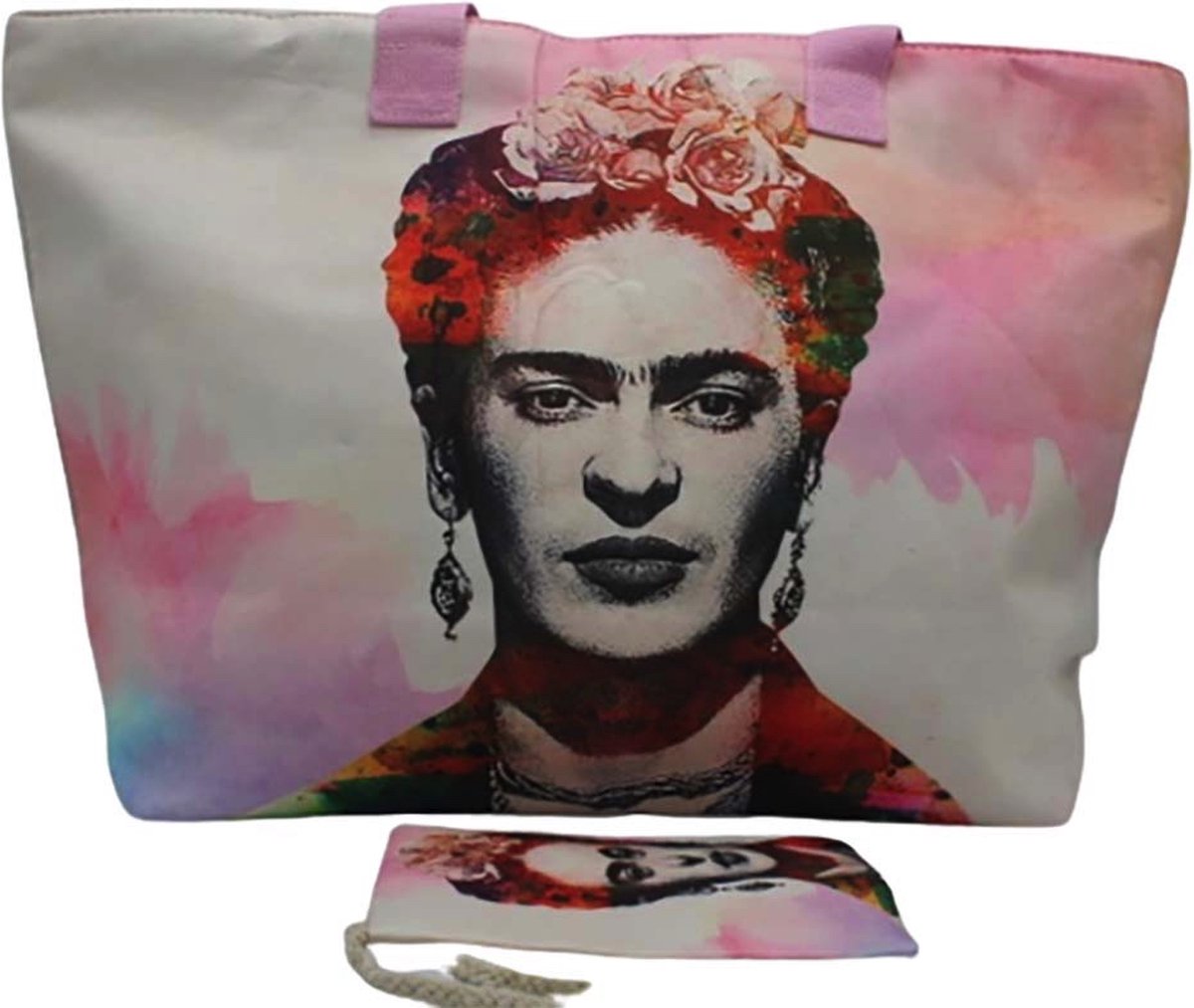 Strandtas Shopper Zwemtas Multicolor Roze