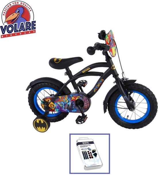 Foto: Volare kinderfiets batman 12 inch zwart inclusief ways bandenplakset