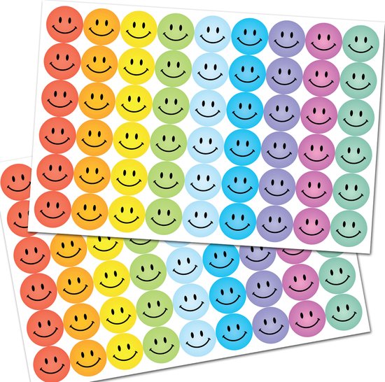 Smiley Kind Sticker Beloningsstickers Pastel Smileys - Stickervellen - Belonen met Smiley ...
