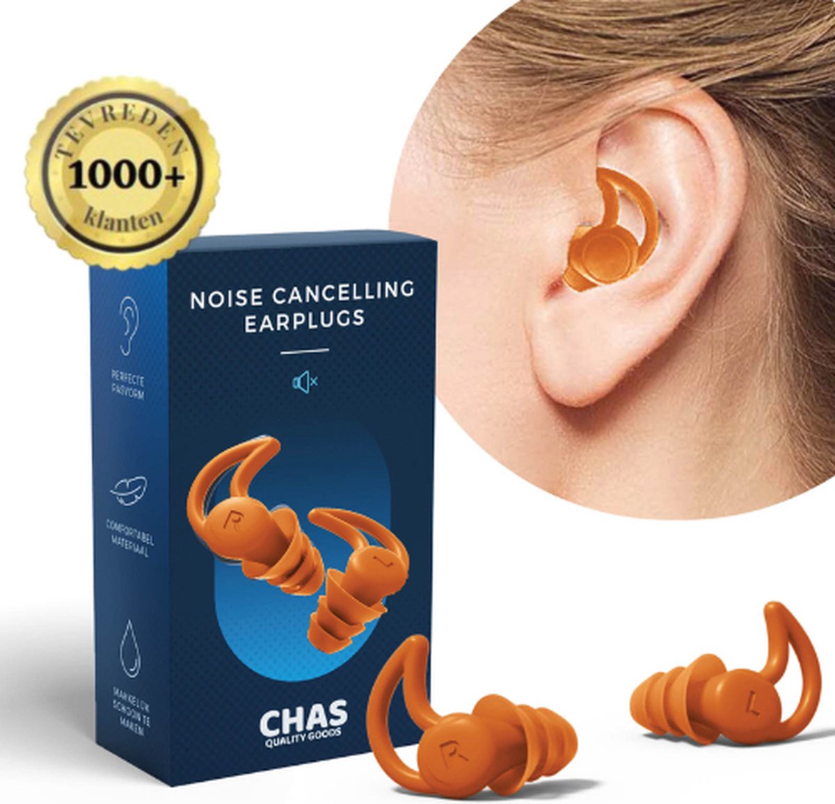 Noise cancelling oordopjes Oranje Comfortabele oordopjes