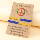 Vriendschapsarmbandjes voor 2 Oekraïne "World peace" - Dikke Bandjes - BFF Armband op Cadeau kaartje - Pax Amare