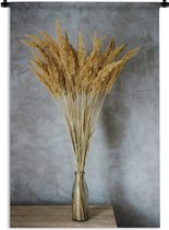 Tenture murale - Tissu mural - Fleurs séchées - Vase - Nature morte - 60x90 cm - Tapisserie