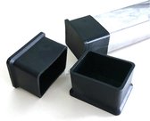 FSW-Products - 4 Stuks PVC Omsteekdoppen - Rechthoek - 30x15mm - Zwart - Omdop - Stoelpootdoppen - Vloerglijders - Buitenseizoen - Ombuis
