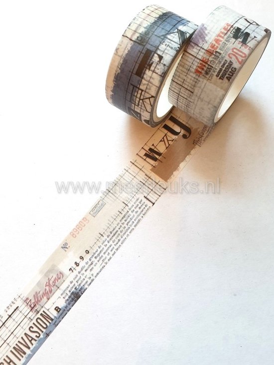 Foto: Washi tape script design 2 cm masking tape voor o a bulletjournal scrapbooking kaarten maken en journaling