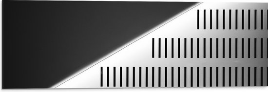 Dibond - Grijze Panelen met Kleine Gleufjes - 90x30 cm Foto op Aluminium (Met Ophangsysteem)
