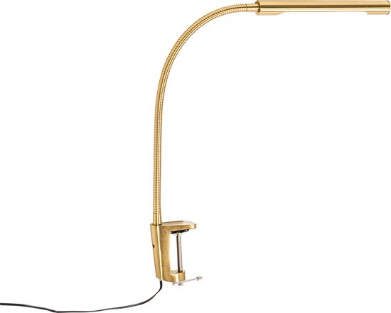 QAZQA lionard - Lampe de table LED moderne à intensité variable avec variateur - 1 lumière - H 45,5 cm - Or/ laiton - Salon | Chambre à coucher | Cuisine