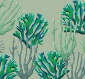 Behang staal Coastal Coral groen