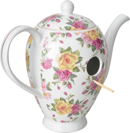 Roze Koffiepot Nestkastje voor Vogels
