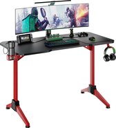 Bureau de jeu Thomas - bureau d'ordinateur - table d'ordinateur - noir rouge