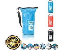 Waterdichte Tas - Dry bag - 15L - Ocean Pack - Dry Sack - Survival Outdoor Rugzak - Drybags - Boottas - Zeiltas -Blauw
