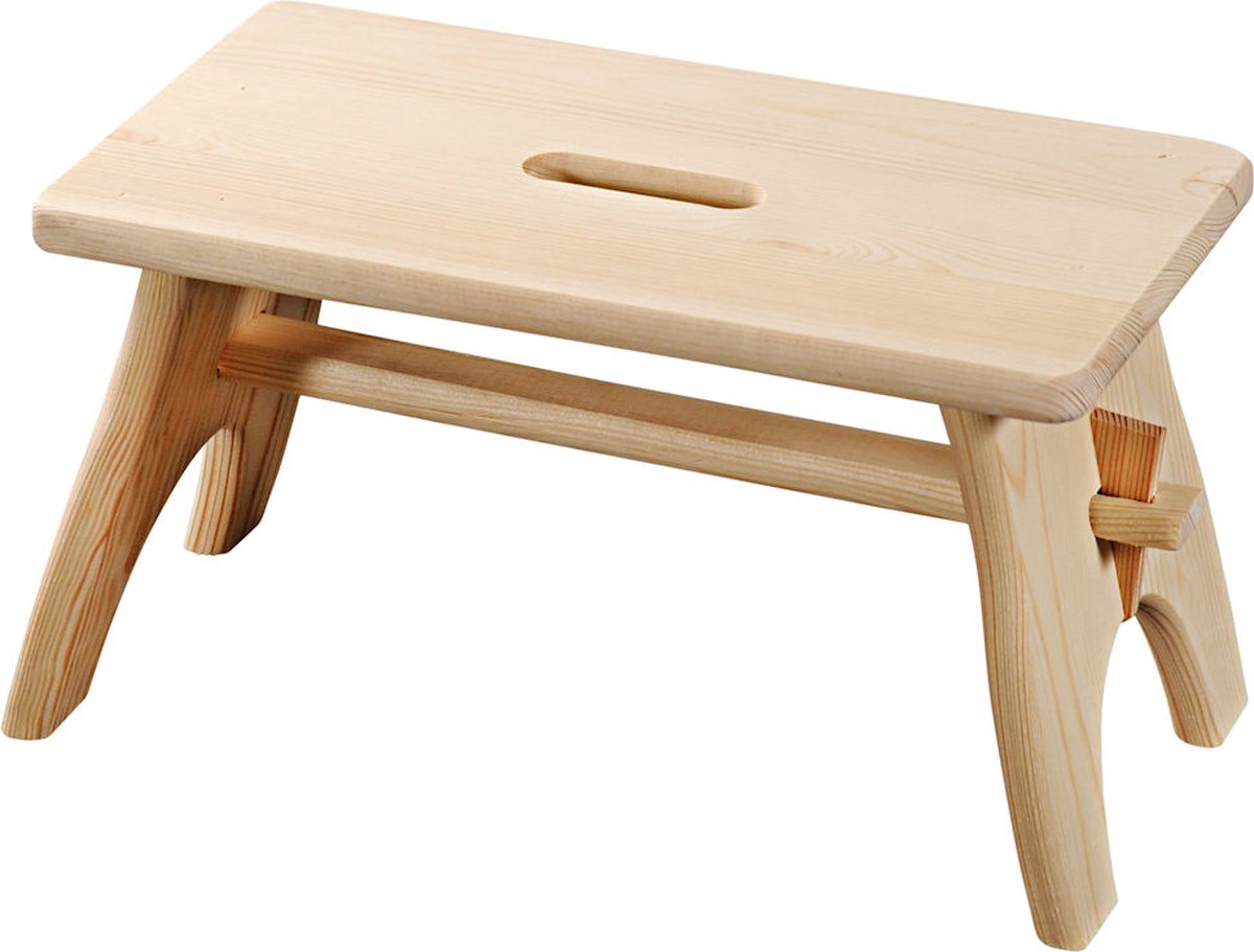 tabouret relaxdays en bois - bois de noyer - tabouret enfant - tabouret  marchepied 