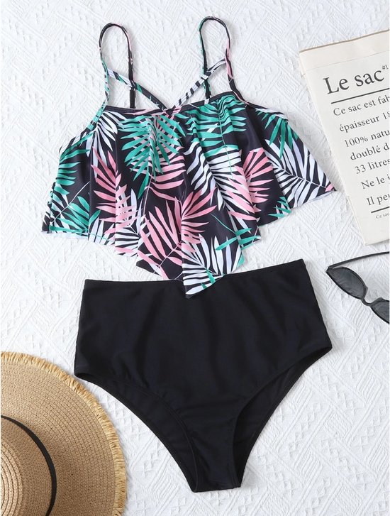 Stijlvolle Bikini Set voor vrouwen met Hoog Broekje | geen Beugel en  Bloemprint in... | bol