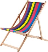 Colormaster.nl - Chaise de plage Maury Anis - Pliable - Bois de hêtre - Tissu d' Plein air - Sunbrella| Anthracite / Rouge / Vert / Blauw Rayé