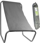 Strandstoel - inklapbaar - met tas - grijs