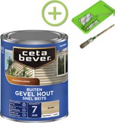 CetaBever Buiten Gevel & Kozijn Snel Beits - Zijdemat - Blank - 750 ml Inclusief 6 delige beitsset