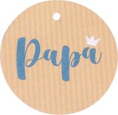 Label - kraftpapier - Papa - blauw/kraft - 50 stuks