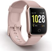 Vigorun Smartwatch Rose - Tracker d'activité, moniteur de fréquence cardiaque, podomètre, suivi d'activité, étanche IP68, compatible avec iOS et Android