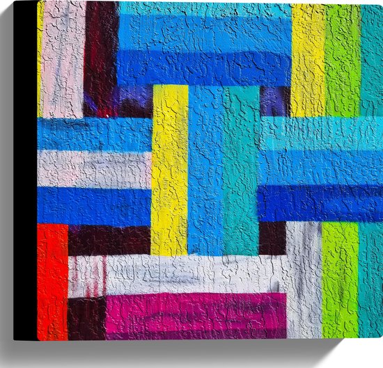 Canvas - Geometrische Vakken in Verschillende Kleuren - 30x30 cm Foto op  Canvas... | bol.com