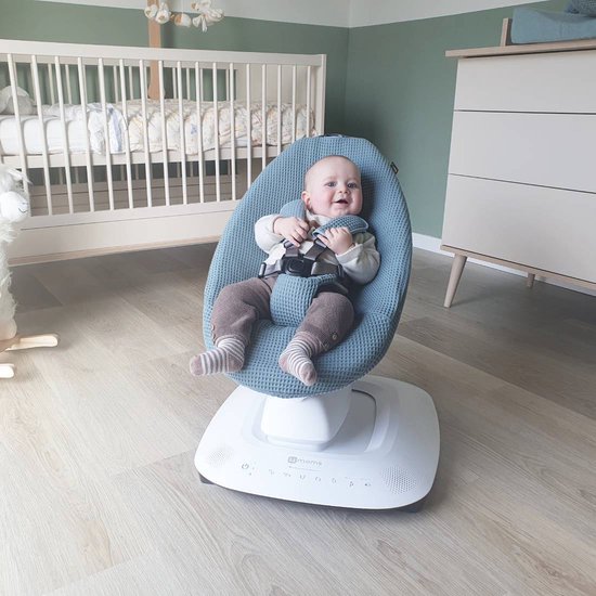 Ukje Wipstoelhoes geschikt voor 4Moms Mamaroo 5 Rockaroo Wipstoel - Hoes met Waterdichte Voering ter Bescherming van je Stoel - Perfecte Pasvorm - Met Gordelbeschermers - Makkelijk Wasbaar - Zacht Katoen - Jade Wafelstof van Ukje — afbeelding 3
