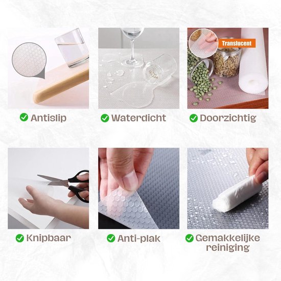 10-delige antibacteriële koelkastmatten onttrekken vocht, voor de legplanken van de
