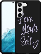 Cazy Hoesje Zwart geschikt voor Samsung Galaxy S22+ Love Yourself