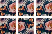Bloemen Onderzetters - 6 stuks - Kurk - 9,5 x 9,5 cm - Tafeldecoratie - Onderzetter