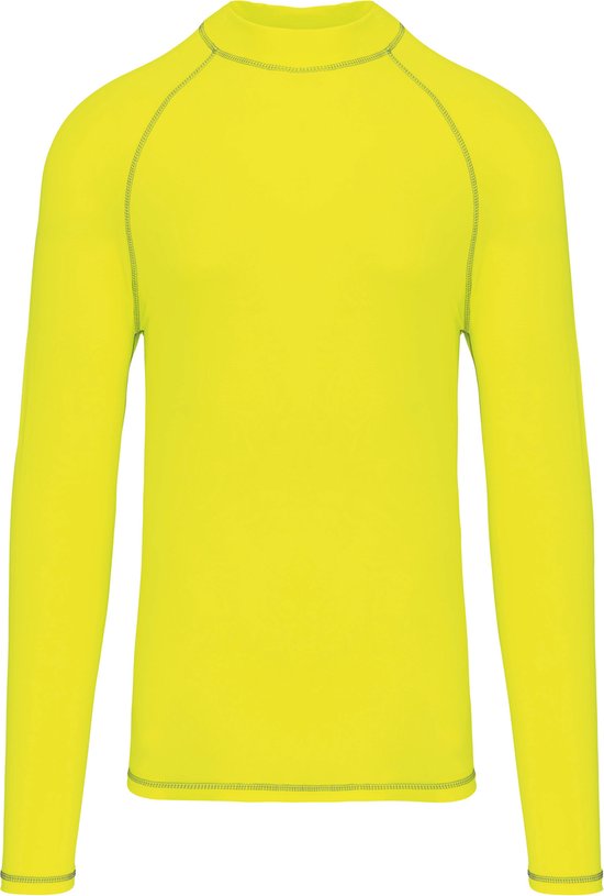 T-shirt de sport pour homme à manches longues et protection UV ' Proact' Jaune Fluo - XXL