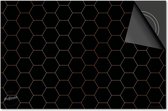 Inductie beschermer 90x52 - afdekplaat inductie mat - Dietrix Kookplaat beschermer - Base - Hexagon - Hexagon zwart brons koper