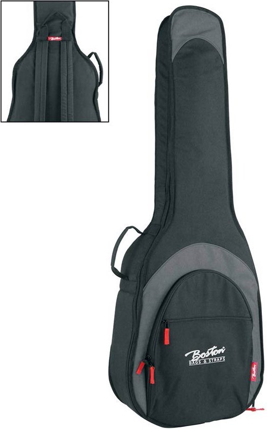 Rocktile Klassieke Gitaarhoes 4/4-Formaat - Waterafstotende Gigbag met Zachte Padding en Fixatie bij de Hals - Rugzakriemen - Grote Voorvakken voor
