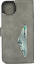 Mobiparts hoesje geschikt voor Apple iPhone 14 Plus - Wallet/Boekhoesje - Eco Leer - Magneet Sluiting - Opberg vakken - Grijs
