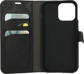 Mobiparts hoesje geschikt voor Apple iPhone 14 Pro Max - Wallet/Boekhoesje - Eco Leer - Magneet Sluiting - Opberg vakken - Zwart